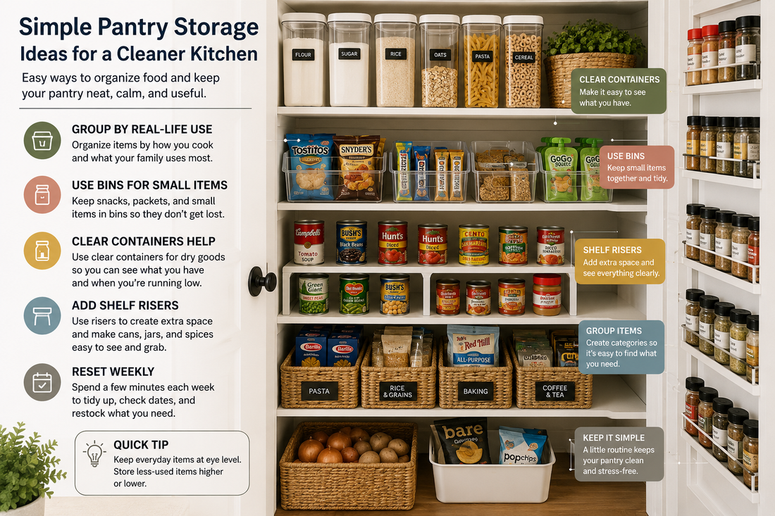 Simple Pantry Storage Ideas for a Kitchen That Feels Less Messy