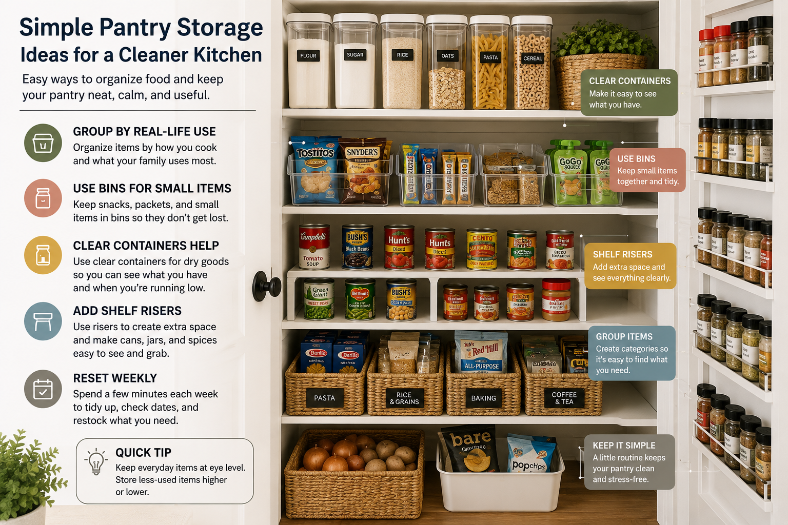 Simple Pantry Storage Ideas for a Kitchen That Feels Less Messy