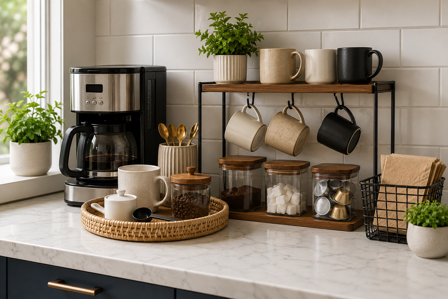 How to Create a Calm Coffee Station in a Small Kitchen