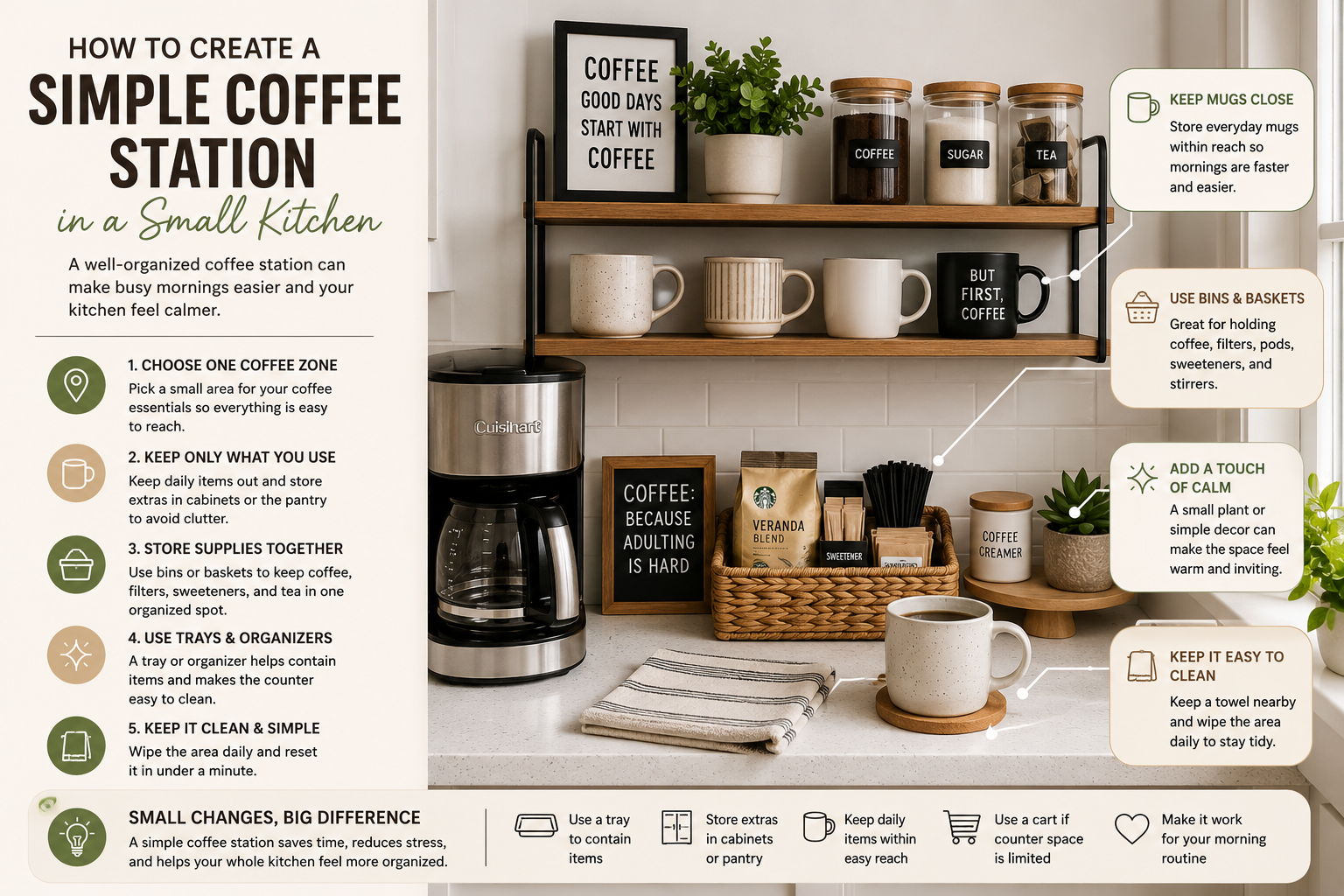 How to Create a Simple Coffee Station in a Small Kitchen