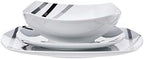 Amazon Basics Square Dinnerware Set for 6, Plates and Bowls for Kitchen, 18-Piece, Dishwasher and Microwave Safe, Modern Beams - Image 6