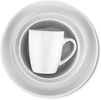 Stone Lain Albie Stoneware 16 Piece Dinnerware Set, Plates and Bowls Sets, Dish Set for 4, White Speckled, Microwave & Dishwasher Safe