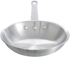 12” Aluminum Frying Pan with Plated Iron Riveted Handle Pan for Restaurants and Cafes Egg Pan Omelet Pans Professional Cookware Commercial Grade Mirror-Finish