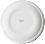 Made In Cookware - Set of 4 - Bread and Butter Plates - White With Black Rim - Porcelain - Crafted in England