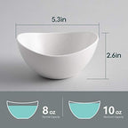 Porcelain Small Serving Bowls, 10 Ounce Dessert Bowls for Ice Cream Snacks Appetizer Candy Dishes, Dishwasher Safe Durable Ceramic White Bowl for Party, Set of 6