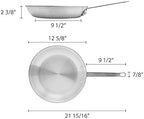 12” Aluminum Frying Pan with Plated Iron Riveted Handle Pan for Restaurants and Cafes Egg Pan Omelet Pans Professional Cookware Commercial Grade Mirror-Finish