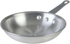 12” Aluminum Frying Pan with Plated Iron Riveted Handle Pan for Restaurants and Cafes Egg Pan Omelet Pans Professional Cookware Commercial Grade Mirror-Finish