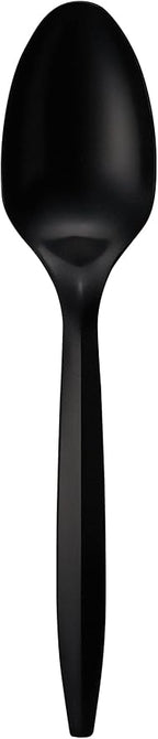1,000 Plastic Disposable Tea spoons Bulk Black Medium Weight Disposable Silverware Plastic Cutlery Tea Spoons