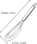 10.63" Stainless Steel Flat Whisk,Egg Beater for Blending,Whisking,Beating,or Stirring