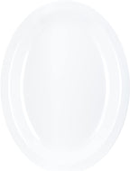 Carlisle FoodService Products Kingline Plastic Oval Platter Oval Tray for Home and Restaurant, Melamine, 12 x 9 Inches, White, (Pack of 12)