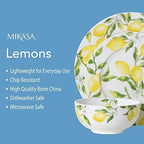 Mikasa Lemons 16-Piece Bone China Dinnerware Set, Service for 4, Includes Dinner Plates, Salad Plates, Cereal Bowls and Mugs, Dishwasher and Microwave Safe - Image 6