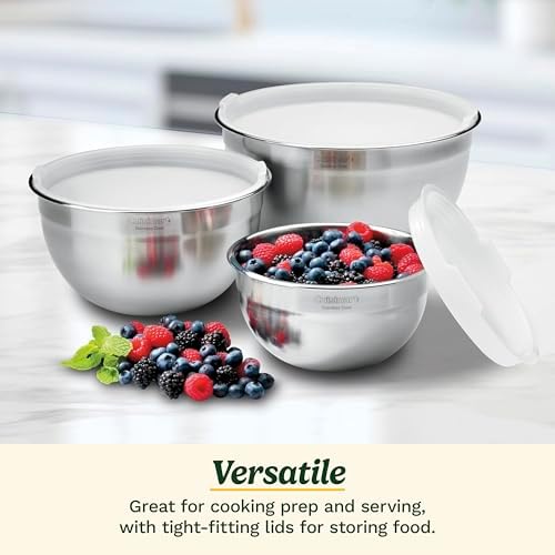 Cuisinart Mixing Bowl Set, Nesting Bowls, Stainless Steel, 3-Piece - Image 3