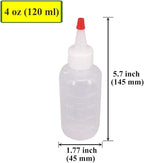 12 Pack 4-Ounce Empty Plastic Squeeze Bottles with Red Tip Caps Multipurpose Squirt Bottle