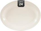 Stoneware Narrow Rim Commercial Grade Dinnerware, America White, Oval Platter 9.5" x 7.25", Cae of 24