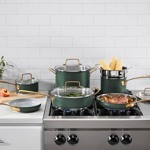 Cuisinart Cookware Set, 11 Piece Stainless Steel Cookware Pots and Pans, Home and Kitchen Durable Stainless Steel for Everyday Cooking, Matte Thyme, MT89G-11 - Image 3