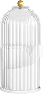 Cutlery holder with cover,Internally rotatable, Plastic Cutlery Storage Organizer for Kitchen Cabinet or Pantry - Basket Organizer for Forks, Knives and Spoons. With cover. White ﻿