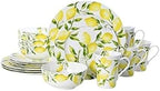 Mikasa Lemons 16-Piece Bone China Dinnerware Set, Service for 4, Includes Dinner Plates, Salad Plates, Cereal Bowls and Mugs, Dishwasher and Microwave Safe - Image 2