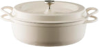 Vermicular Oven Pot | Non-Toxic Enameled Cast Iron Pot | 26cm Shallow (3.9 Qt) | Oven-safe | Induction-compatible | Dutch Oven | Made in Japan | Serves 3-4 | Natural Beige