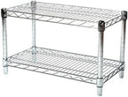 Shelving Inc. 14" d x 42" w Chrome Wire Shelving with 2 Tier Shelves, Weight Capacity 800lbs Per Shelf