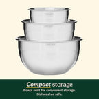 Cuisinart Mixing Bowl Set, Nesting Bowls, Stainless Steel, 3-Piece - Image 4