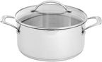 Scanpan STS Stainless Steel 5QT Dutch Oven with Lid, 18/10 Stainless Steel Body, Compatible with All Cooktops, Induction, Oven Safe to 480°F incl. lid, Professional Cookware, Silver