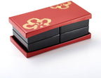 Japanese Bento Box Plum Lunch Container 2-tier Jubako Lacquerware Japan (Red)