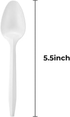 1000PCS Disposable Plastic Teaspoons Bulk Spoons White Silverware Reusable Heavy Duty Disposable Cutlery Plastic Utensils Flatware for Home Restaurant Party Picnic Camping Travel (Teaspoon-1000pcs)