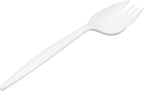 1,000 Plastic Disposable Sporks Bulk White Medium Weight Disposable Silverware Plastic Cutlery Spork
