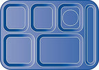 Carlisle FoodService Products P614R05 Right-Hand 6-Compartment Polypropylene Tray, 10" x 14", Red