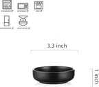Selamica Ceramic 3.3 Inch Soy Sauce Dish Dipping Bowls Side Dishes Small Appetizer Pinch Bowls for Condiments, Sushi, Ketchup, BBQ-Set of 6(Matte Black)