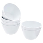 Amazon Basics Round Melamine Bowl, 8 oz, White, 6 Piece Set