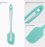 14in Extra Long Silicone Spatula: U-Taste 480ºF Heat Resistant Flexible Baking Mixer Scraper, Large Rubber Mixing Stirring Scraping Seamless Kitchen Turner Utensil for Nonstick Cookware (Aqua Sky)