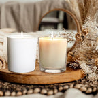10 OZ Thick Candle Jars for Making Candles 15 Pcs, Empty Jars with Wood Lids for Candle Making, Sample Container, Clear