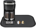 TOHONFOO Silicone Coffee Maker Mat with Lip, 17.4'' x 10.6'' Heavy Duty Coffee Maker Mat for Countertops, Coffee Tray Fit Under Coffee Machine Appliance Automatic Machines Espresso Accessory, Black