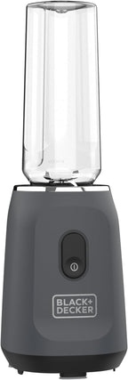 BLACK+DECKER® Ice Crush Single Serve Blender with Pulse/ON Button, Base, Two 20oz Personal Blender Jars, Blade Assembly, Travel Lid, Gray