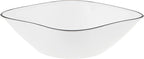 Corelle Vitrelle 6-Piece (22-Oz) Cereal Soup Bowls, Triple Layer Glass and Chip Resistant, Lightweight Square Dinnerware Bowl Set, Simple Lines
