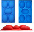 3 Packs 5 Cavities Easter Eggs Silicone Mold,findTop Baking Mold Cake Pan, Biscuit Chocolate Mold, Ice Cube Tray, Soap Mold