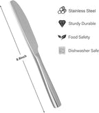 Dinner Knives,12 Piece Dinner knife Set,18/10 Stainless Steel Silverware Set Dinner Knife For Home,Kitchen,Restaurant and Hotel,Mirror Polished& Dishwasher Safe