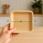 100% Natural 6” Palm Leaf Square Plate (100 pack), Compostable & Biodegradable Dinnerware for Catering, Birthdays, Halloween, BBQs, Thanksgiving, Alternative to Paper & Bamboo Plates Disposable
