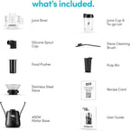 Magic Bullet® Mini Juicer, Countertop Space-Saving, 2" Feed Chute for Fruits and Vegetables, 400W, 16oz Cup, Compact Design, Black, MBJ50100AK