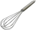 10-inch stainless steel whisk, suitable for mixing batter, whipping cream and mixing seasonings (304 egg beater steel wire thickened)