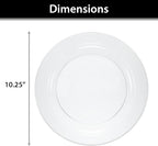 120 Count Plastic Plates 10.25 inch Premium Quality Heavyweight China Like Disposable Plates, Wedding and Party Dinnerware, Crystal Clear, Value Pack 120 Count