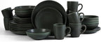 Stone Lain Grao Stoneware 32-Piece Dinnerware Set, Green