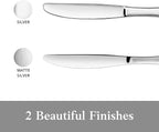Artaste Rain 18/10 Stainless Steel (Silver (Set of 12), Dinner Knife (9.15-Inch))