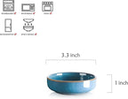 Selamica Ceramic 3.3 Inch Soy Sauce Dish Dipping Bowls Side Dishes Small Appetizer Pinch Bowls for Condiments, Sushi, Ketchup, BBQ-Set of 6(Ceylon Blue)