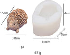Cute 3D Hedgehog Scented Candle Mold 2 Pack Hedgehog Mold Silicone Mold for Candles Home Decoration Silicone Mold for Resin Hedgehog Resin Mold Cartoon Mold Animal Resin Mold