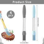 4 Pack Silicone Basting Brush for Cooking, Heat Resistant Pastry Brushes with Oil Reservoir Handle, Food-Grade BBQ Brush for Grilling, Baking, Barbecue, Sauce, Butter, Meat, Kitchen and Outdoor
