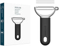 KITCHENDAO Swivel Vegetable Potato Peeler for Kitchen, Japanese Stainless Steel Sharp Blade, Heavy Duty Die-cast Construction Y Peeler, Built-in Eye Remover, Soft-touch Handle, Dishwasher Safe, Black