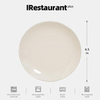 Stoneware Coupe Commercial Grade Dinnerware, Ivory(America White) Plate 6.5", Case of 36