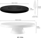 Cake Stand, 12'' Rotating Cake Turntable Revolving Cake Spinner Stand Cake Decorating Kit Display Stand Bamboo Fiber Turns Smoothly Painting Turn Table Stand for Pastries, Cupcakes(White, L)